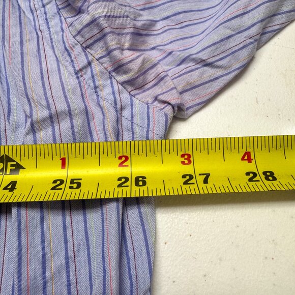 Gitman Bros Dress Shirt Mens 17.5 34‎ Blue Stripe Business Casual Preppy Wedding - Picture 12 of 14